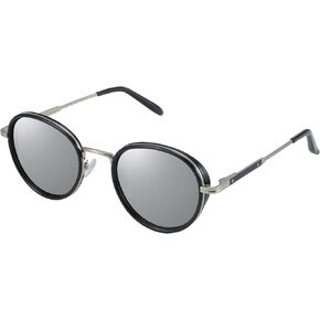ZENOTTIC Retro Round Polarized Steampunk Sunglasses for Men Women-Circle Vintage Design Metal Frame UV400 Shades