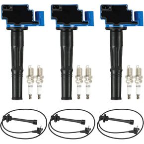 Ignition Coil Pack + Iridium Spark Plugs w/Ignition Wire for 1996-2002 Toyota 4Runner, 1995-1998 T100, 1995-2004 Tacoma, 2000-2004 Tundra, 3.4L V6, ‎C1041 E589 5c1308 E679 52-1519 88921336