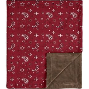 Sweet Jojo Designs Wild West Bandana Baby Boy Receiving Security Swaddle Blanket for Newborn or Toddler Nursery Car Seat Stroller Soft Minky - Red Western Southern Country Cowboy