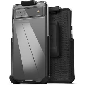 Encased Belt Case Designed for Google Pixel 6A Clear Case with Phone Holster Clip