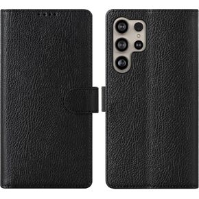 Case for Samsung Galaxy S24 Wallet Case, TPU and Pu Leather Case with Credit Card Holder, Strong Magnetic Clasps Kickstand Phone Case for Galaxy S24 (Blue)