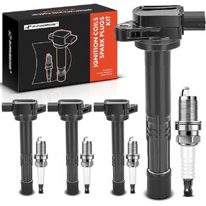 A-Premium Set of 4 Ignition Coil Pack and Iridium Spark Plugs Compatible with Acura TSX 2004 2005 2006 2007 2008 2.4L