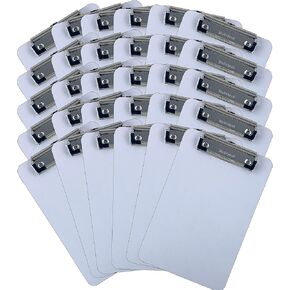 Trade Quest Small Memo Size 6'' x 9'' Clipboards Low Profile Clip Dry Erase Surface (Pack of 12) (Small)