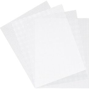 Csyidio 15 Pieces 7 Count Plastic Mesh Canvas Sheets for Embroidery, Clear Plastic Needlepoint Canvas for Acrylic Yarn Crafting, Knit and Crochet Projects (10.4 x 13.6 inches)