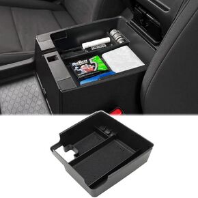 Armrest Box Storage Box Compatible with Nisan Frontier 2022 2023 2024 Pickup Truck Center Console Organizer Tray Armrest Storage Box Secondary Container Insert with Mat Interior Accessories