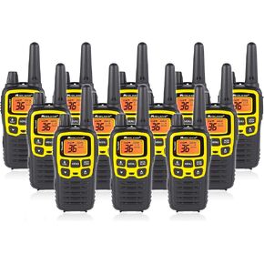 Midland T61VP3 36 Channel FRS Two-Way Radio - Up to 32 Mile Range Walkie Talkie - Yellow/Black (Pack of 12)