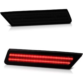 VIPMOTOZ Smoke Lens Red Full LED Front Side Marker Light Parking Lamp For 2010-2015 Chevy Camaro, Driver & Passenger Side