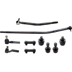 PartsW - 10 Pc Upper & Lower Ball Joints Outer Inner Tie Rods Adjusting Sleeves Suspension Steering Kit with Single Rear Wheels Fits Ford E-250/E-250 Econoline/E-350 Club Wagon