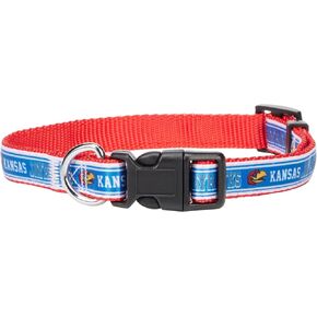 NCAA PET Collar Kansas Jayhawks Dog Collar, Size Medium College Team Collar for Dogs & Cats. A Shiny & Colorful Dog & Cat Collar Licensed by The NCAA
