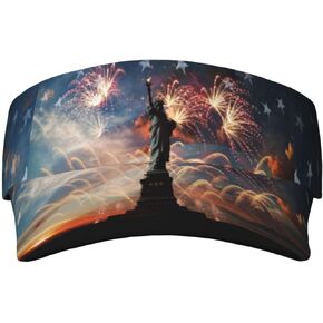 American Flag Independence Day Visor Hat, Fashion Sports Sun Visor Hat, Adjustable Golf Hat for Women Men