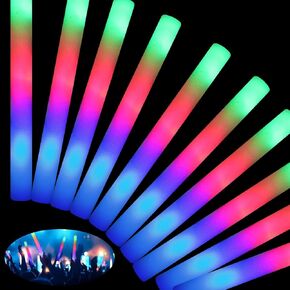 HONLYNE 38 PCS Giant 16 Inch Foam Glow Sticks with 3 Modes Colorful Flashing, Christmas Glow Sticks, LED Light Stick Gift, Glow Sticks Party Pack for New Year, Wedding, Raves, Concert, Christmas