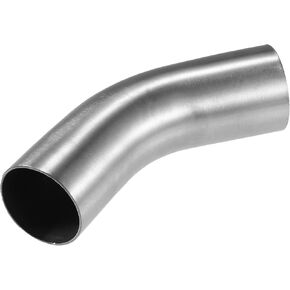 X AUTOHAUX 1 Pcs OD 1.5 Inch 45 Degree Mandrel Bend Elbow SS304 Stainless Steel Bend Tube Exhaust Elbow Pipe for Car Modified Exhaust System Piping Silver Tone