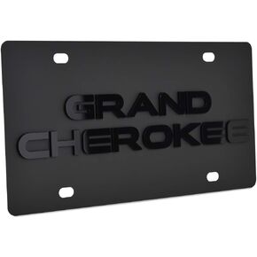 License Plate - Black Carbon Steel Compatible with Jeep Grand Cherokee