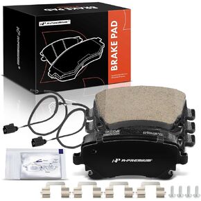 A-Premium Rear Ceramic Disc Brake Pads Set Compatible with Audi A4 2008, Q5 2016, A6 2006-2011, A4 Allroad 2013-2016, A4/A6/A8 Quattro, S4, S5, S6, S8, RS4, RS6 & Volkswagen Phaeton, 4 Pcs