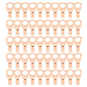 50PCS Copper Ring Lug Terminal, SC6-8 Battery Terminal Ends, Wire Lugs for Inverter Household Appliances