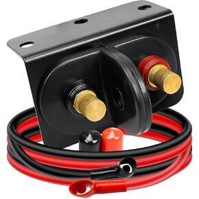 Remote Battery Terminals with Heavy Duty Steel Mounting Bracket and 1.2m Connection Wire, Jumper Battery Post Terminals for Car UTV ATV RV Trucks Tractor Boat Mower, with Dust Cap