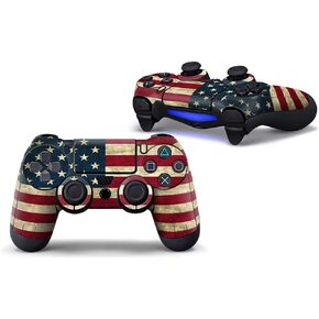 Vinyl Skin Sticker Protector for Sony Playstation PS4 Controller Joystick Stars and Stripes