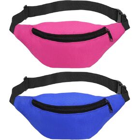 حزمة فاني للنساء من باتيكل 80s، 2 حقيبة خصر قابلة للتعديل 90s Fanny Pack للحفلات والجري والوردي والأخضر
