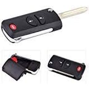 beler 2+1 Button Folding Flip Remote Holder Key Keyless Shell Case Fob Fit for Chrysler Dodge Jeep