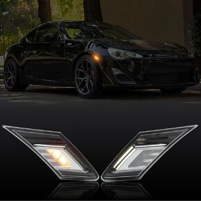 مصابيح LED للعلامات الجانبية متوافقة مع BRZ/ GT86 2013-2020، لـ FR-S 2013 2014 2015 2016، قطعتان من مؤشر المصد الأمامي كهرماني لإشارة الانعطاف، مصباح تشغيل/موضع أبيض (عدسة مدخنة) in Kuwait