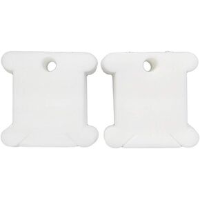 100Pcs Plastic Floss Bobbins for Cross Stitch Embroidery Floss Cotton Thread Cards Craft DIY Sewing Storage Thread Organizer, White