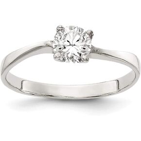Solid 925 Sterling Silver CZ Cubic Zirconia Wedding Engagement Ring