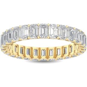 1-8 Carat (ctw) White Gold Emerald Cut LAB GROWN Diamond Eternity Band (Color D-E Clarity VS1-VS2)