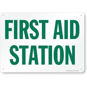 SmartSign “First Aid Station" Sign | 7" x 10" Plastic