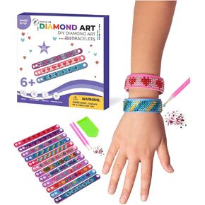 Little Jupiter Diamond Art Bracelet Kit - Includes 12pcs - Bracelet Making Kit for Girls - Diamond Art Kits for Kids