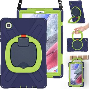 حافظة BRAECN لجهاز Galaxy Tab A7 Lite 8.7 بوصة - غطاء سيليكون صديق للأطفال مع مسند ثابت، مقبض دوار، حزام كتف لهاتف Samsung Galaxy A7 Lite 2021 SM-T220/T225/T227- وردي ملون in Kuwait