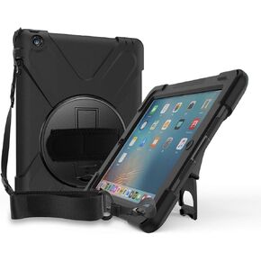 ProCase Rugged Heavy Duty Case for iPad 2 3 4(Old Model), Shockproof 360 Degree Rotatable Kickstand Protective Cover Case for iPad 2/iPad 3/iPad 5 -Black