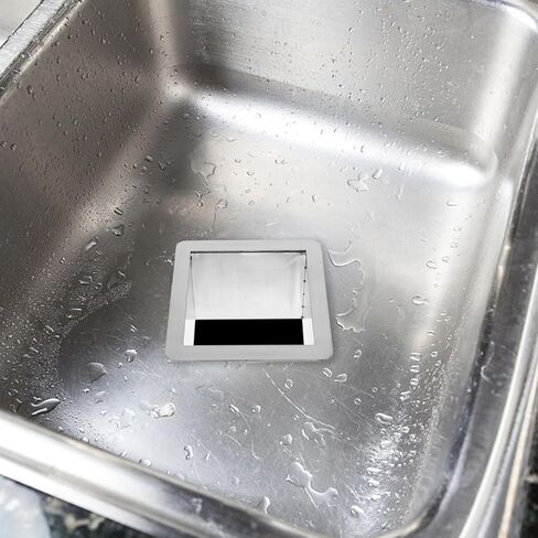 Zerodeko Drop-in Trash Chute 304 الفولاذ المقاوم للصدأ مربع مدمج كونترتوب النفايات شلال القمامة جروميت جزءا لا يتجزأ من سلة المهملات لمطعم المنزل in Kuwait