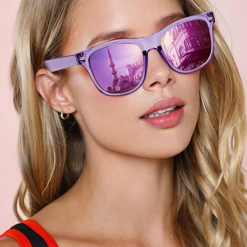 Pibupibu Wholesale Neon Party Sunglasses Bulk, Retro 80s 90s Mirror Colorful Sunglasses Party Favors Unisex in Saudi Arabia