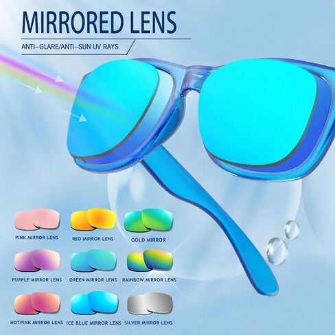 Pibupibu Wholesale Neon Party Sunglasses Bulk, Retro 80s 90s Mirror Colorful Sunglasses Party Favors Unisex in Saudi Arabia