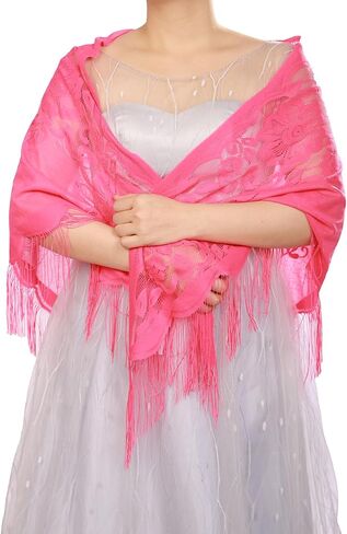 Women Lace Wraps Shawls Tassel Triangle Shawls and Wraps for Party Wedding Evening Dresses in Saudi Arabia