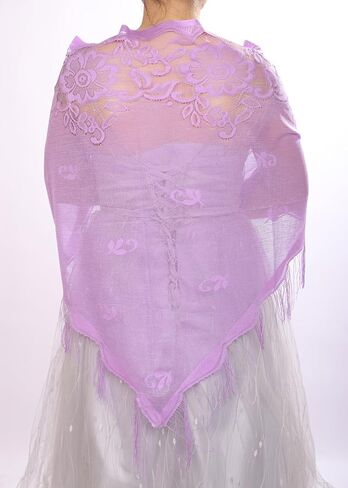 Women Lace Wraps Shawls Tassel Triangle Shawls and Wraps for Party Wedding Evening Dresses in Saudi Arabia