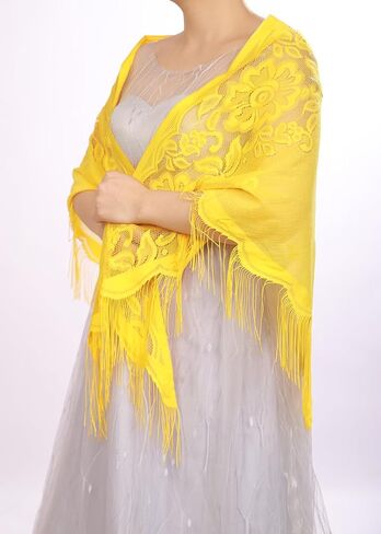 Women Lace Wraps Shawls Tassel Triangle Shawls and Wraps for Party Wedding Evening Dresses in Saudi Arabia