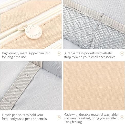 CICIMELON Large Capacity Pencil Case 3 Compartment Pouch Pen Bag for School Teen Girl Boy Men Women (Pink) in Kuwait