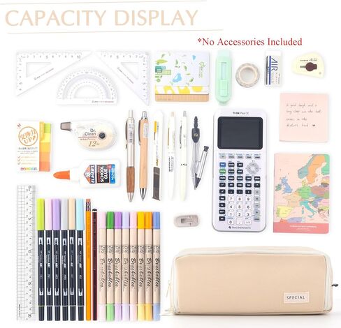 CICIMELON Large Capacity Pencil Case 3 Compartment Pouch Pen Bag for School Teen Girl Boy Men Women (Pink) in Kuwait