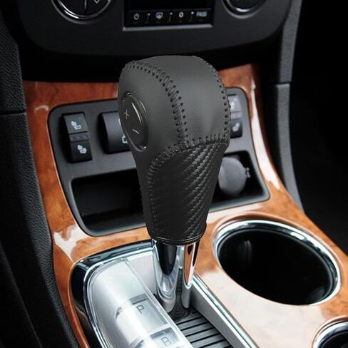 Auto Car Leather Gear Shift Knob Cover for 2011 2012 2013 2014 2015 2016 2017Buick Enclave Transit Accessories (Black Leather) in Saudi Arabia