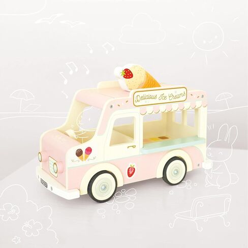 Le Toy Van - عربة تخييم خشبية للعطلات مع لوح ركوب الأمواج قابل للفصل | مناسبة لعمر 3 سنوات فما فوق in Saudi Arabia