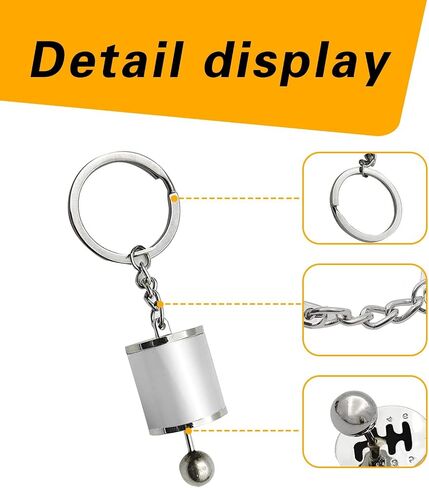 Pack-1 Car Shifter Key Ring, 6 Speed Gear Key Clip, Car Universal Key Chain, for Most Cars (Black) in Saudi Arabia