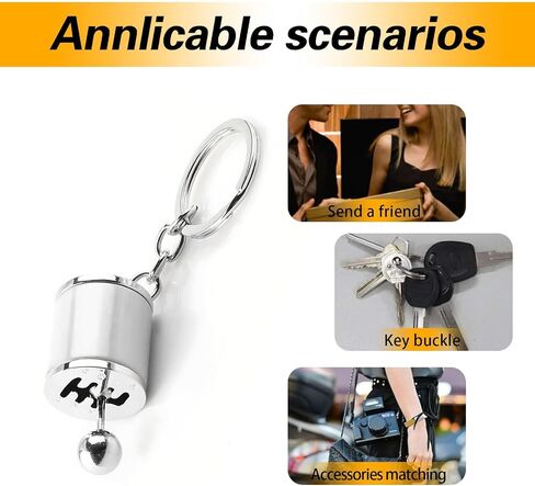 Pack-1 Car Shifter Key Ring, 6 Speed Gear Key Clip, Car Universal Key Chain, for Most Cars (Black) in Saudi Arabia