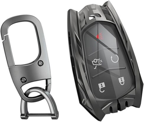 for Cadillac Key Fob Cover,Keychain,Zinc Alloy Protection Car Key Case for 2015-2019 Escalade CTS SRX XT5 ATS STS CT6 XTS XT4 Smart Remote Keyshell Accessories(for Cadillac Style A Grey) in Saudi Arabia