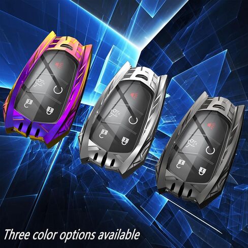 for Cadillac Key Fob Cover,Keychain,Zinc Alloy Protection Car Key Case for 2015-2019 Escalade CTS SRX XT5 ATS STS CT6 XTS XT4 Smart Remote Keyshell Accessories(for Cadillac Style A Grey) in Saudi Arabia