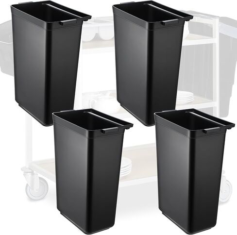 4 Pack Clean Bus Tub Plastic Black Small Bus Box Heavy Duty Restaurant Tub Fits Rolling Utility Cart for Restaurant, Kitchen, Cafeteria Organization Cleaning (19.9 x 13 x 8.9 Inch) in Saudi Arabia