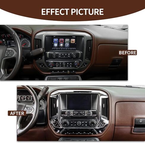 CheroCar for Chevy Silverado Center Console Cover Panel Interior Trim Decoration Accessories for 2010-2017 Chevy Silverado GMC Sierra(Carbon Fiber Gear) in Saudi Arabia