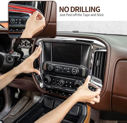 CheroCar for Chevy Silverado Center Console Cover Panel Interior Trim Decoration Accessories for 2010-2017 Chevy Silverado GMC Sierra(Carbon Fiber Gear) in Saudi Arabia