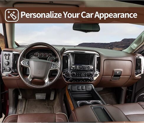 CheroCar for Chevy Silverado Center Console Cover Panel Interior Trim Decoration Accessories for 2010-2017 Chevy Silverado GMC Sierra(Carbon Fiber Gear) in Saudi Arabia