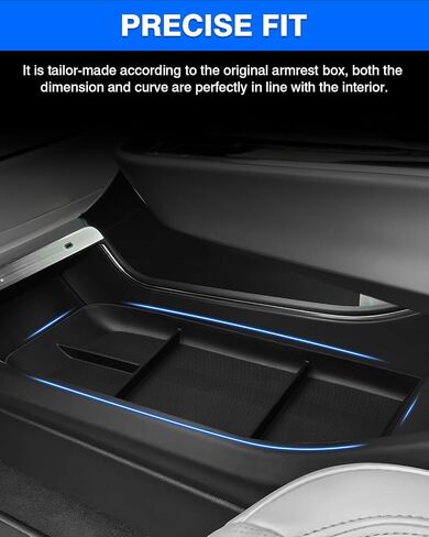 Autorder Center Console Organizer for 2023 2024 Cadillac Lyriq Accessories Armrest Storage Box Secondary Insert Tray with Anti-Slip Mat in Saudi Arabia